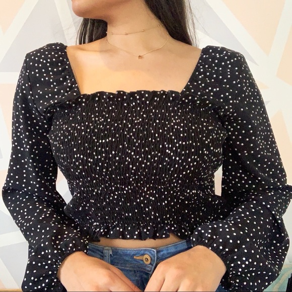 Square Neck Lantern Sleeve Blouse - Picture 2 of 2